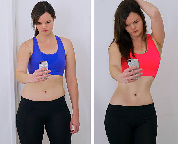 Shot of a woman before and after her diet